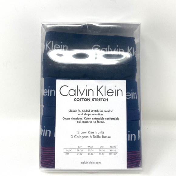 Sale🌿 Calvin Klein Men 3 Pack Cotton Stretch Low Rise Trunk Dark Blue NU2664901 - Picture 7 of 9